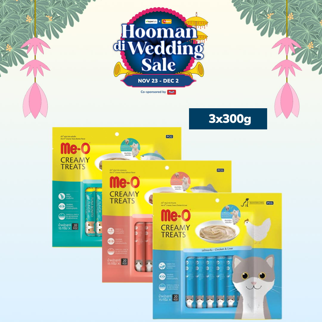 Me O Creamy Chicken & Liver, Salmon and Bonito Cat Treat Combo Cats-Treats & Others Me O 3x300 (60pcs)