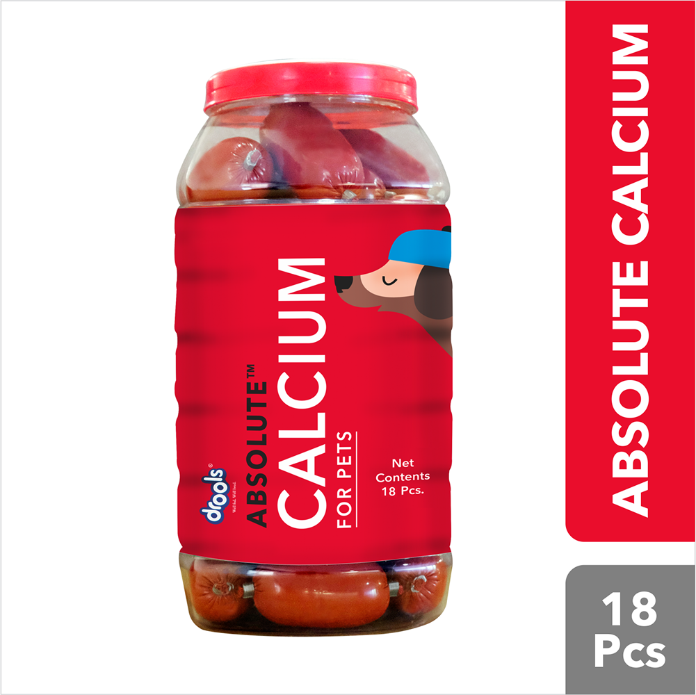 Drools Absolute Calcium Sausage Supplement for Dogs Dogs-Health & Wellness Drools 18pcs