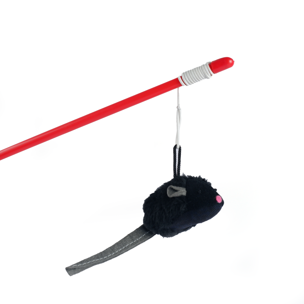 Trixie Squeaky Playing Rod Toy for Cats (Black) Cats-Toys Trixie 18in