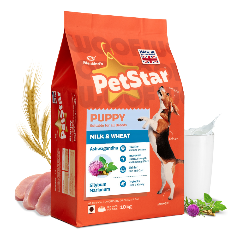 Mankind Petstar Milk and Wheat Puppy Dog Dry Food Dogs- Dry Food Petstar 10kg