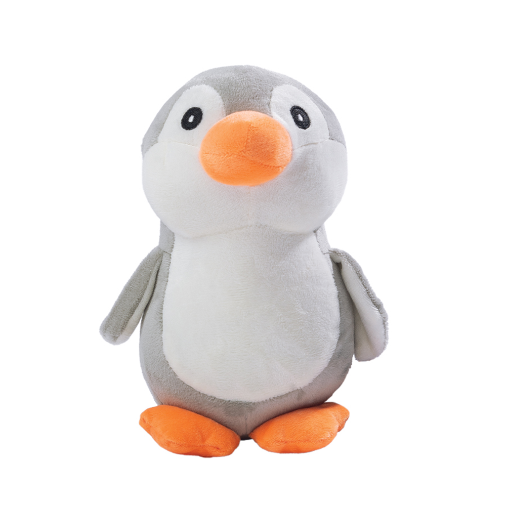 Kibbo Non Toxic Soft Playing Stuffed Penguin Toy for Dogs and Cat (Grey/White)
