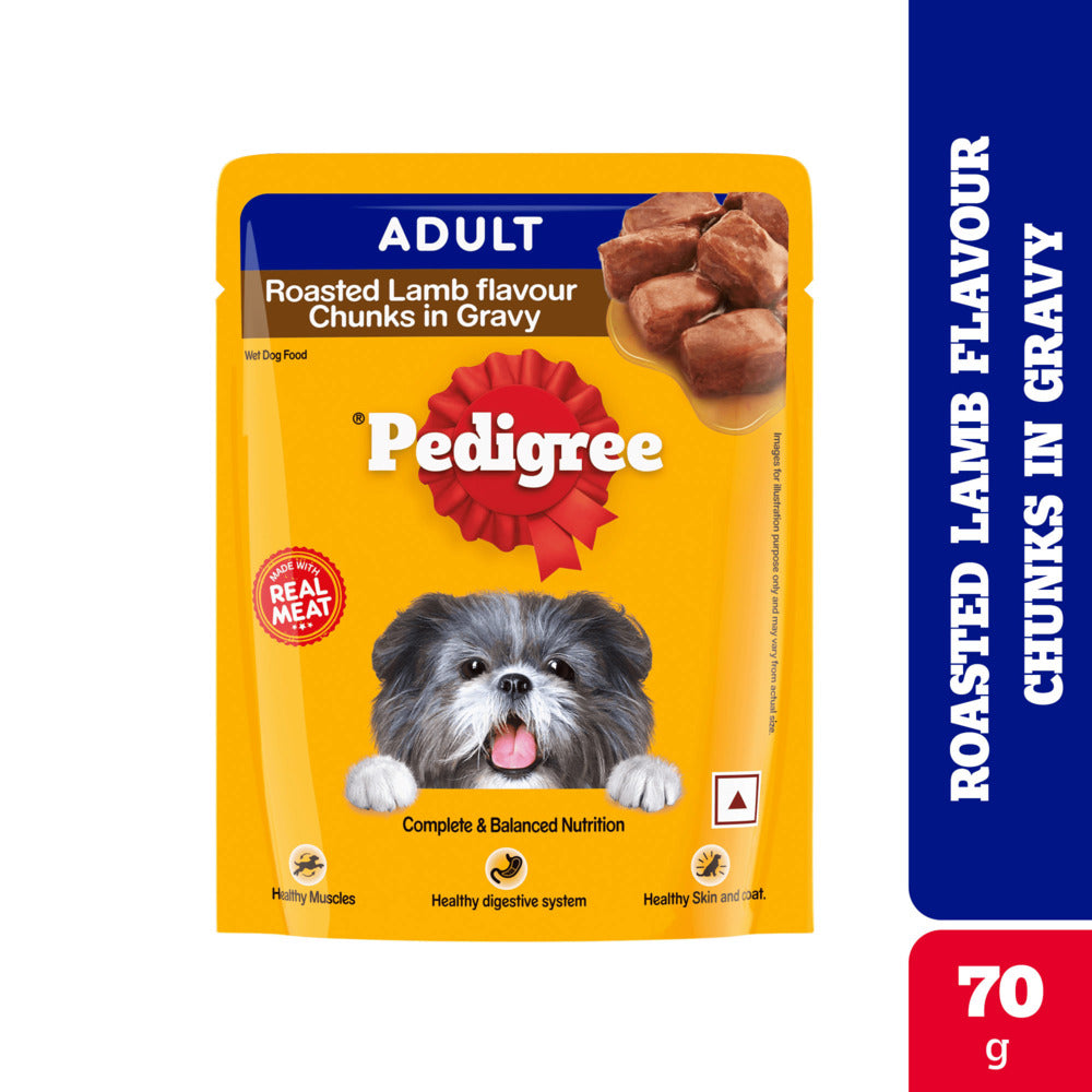 Pedigree Roasted Lamb Flavour Chunks in Gravy Adult Dog Wet Food