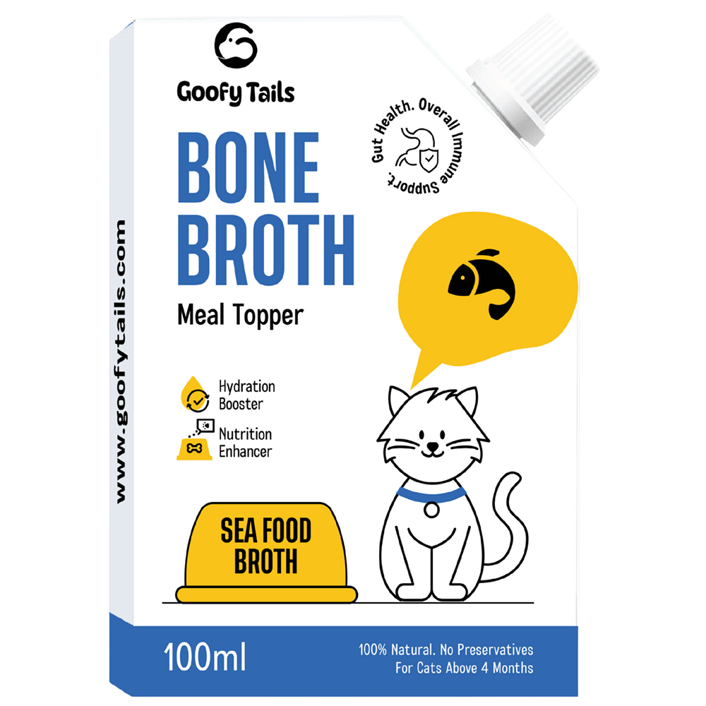 Goofy Tails Chicken Bone Broth and Seafood Bone Broth Combo for Cats Cats-Treats & Others Goofy Tails