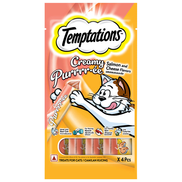 Temptations Creamy Purrrr ee Salmon & Cheese Cat Treats