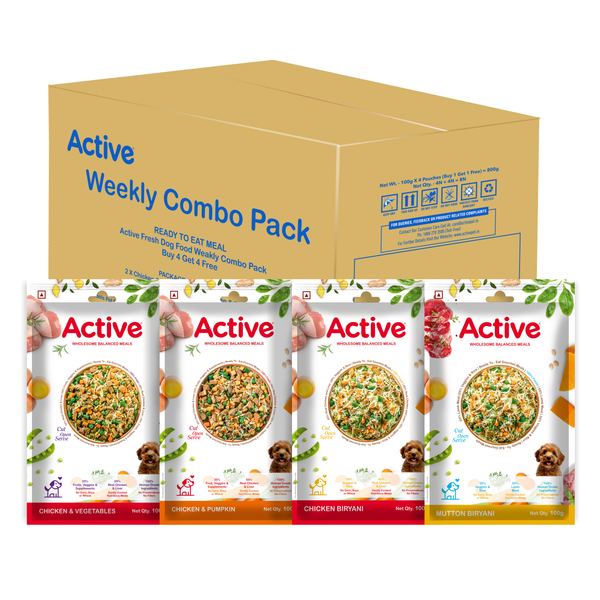 Active Weekly Combo Packof 4 Biryani Fresh Food For Dogs (Buy 1 Get 1)
