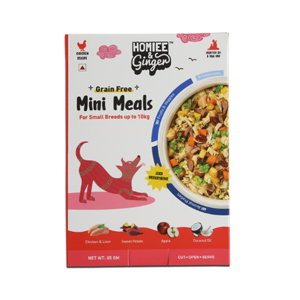 Homiee & Ginger Grain Free Mini Meals Chicken & Sweet Potato Fresh Food for Dogs