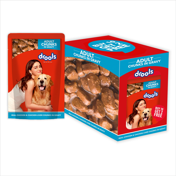 Drools Real Chicken & Chicken Liver Chunks in Gravy Adult Dog Wet Food