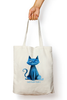 EverythingBoho Catitude Zipped Tote Bag (White) Pet Parent-Clothing & Accessories EverythingBoho Dropship 15x13x3.5in