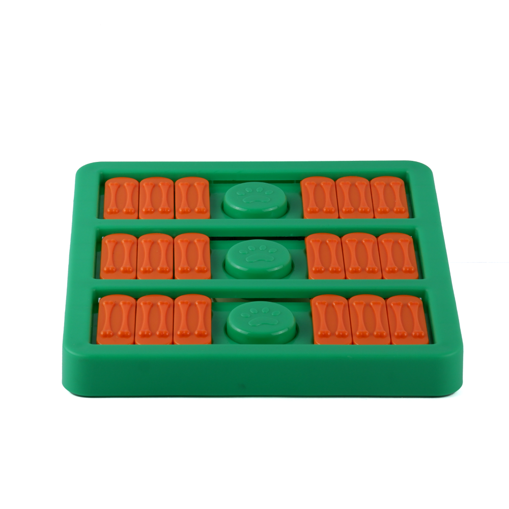 Pet Vogue Slow Feeder Rectangle Shaped Toy for Dogs (Green/Orange)