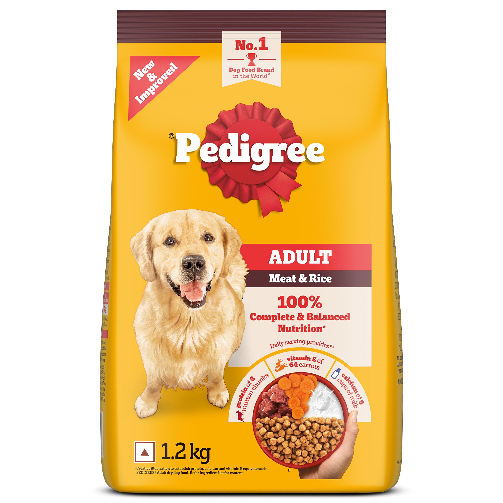 Pedigree Meat & Rice Adult Dog Dry Food Dogs- Dry Food Pedigree 1.2kg