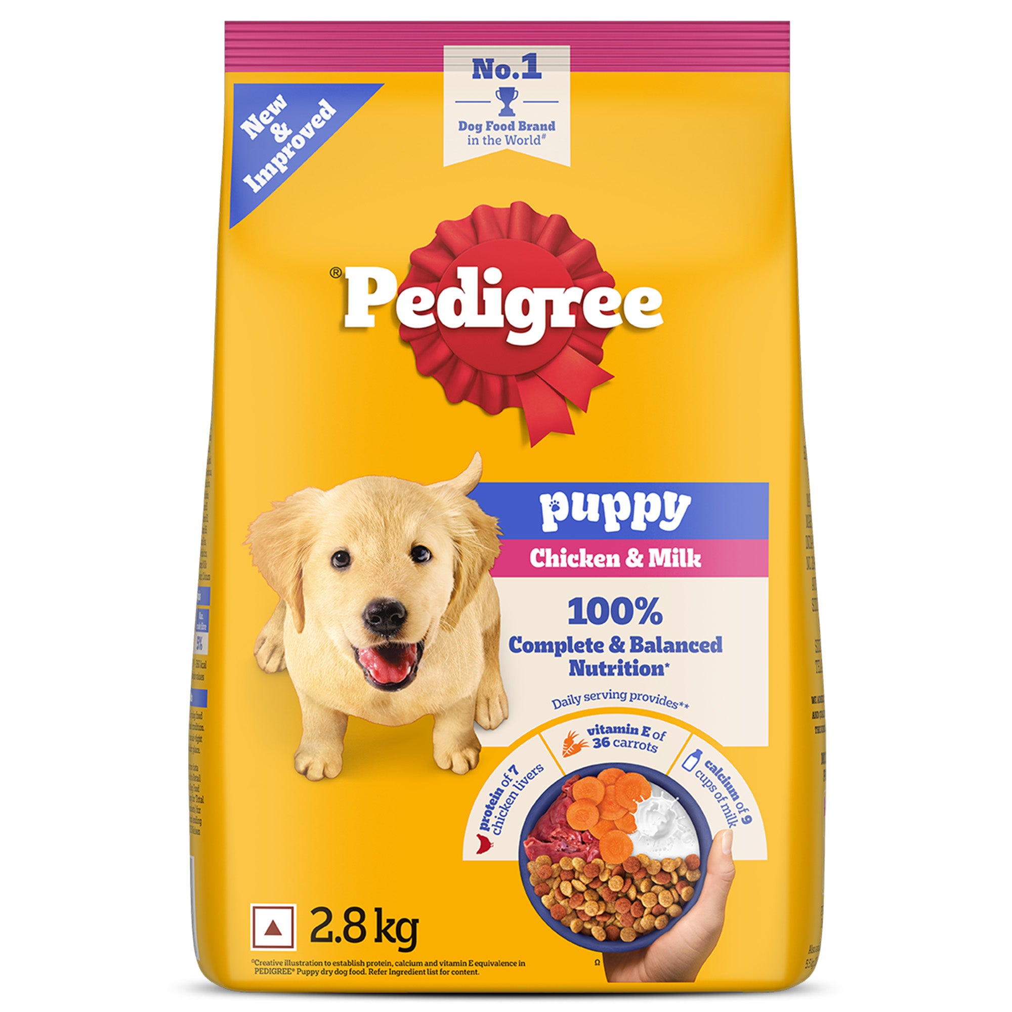 Pedigree Chicken and Milk Puppy Dog Dry Food Dogs- Dry Food Pedigree 2.8kg