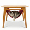 FurryLiving Lola Side Table with Perch Fabric for Cats (Honey/Red) Cats-Furniture FurryLiving Dropship 24x24x20in