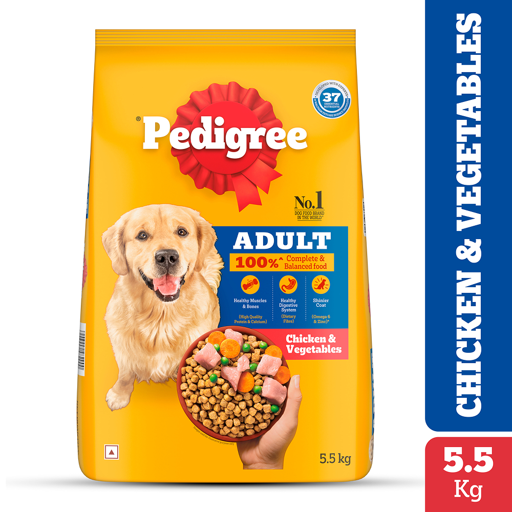 Pedigree Chicken and Vegetables Adult Dog Dry Food Dogs- Dry Food Pedigree 5.5kg