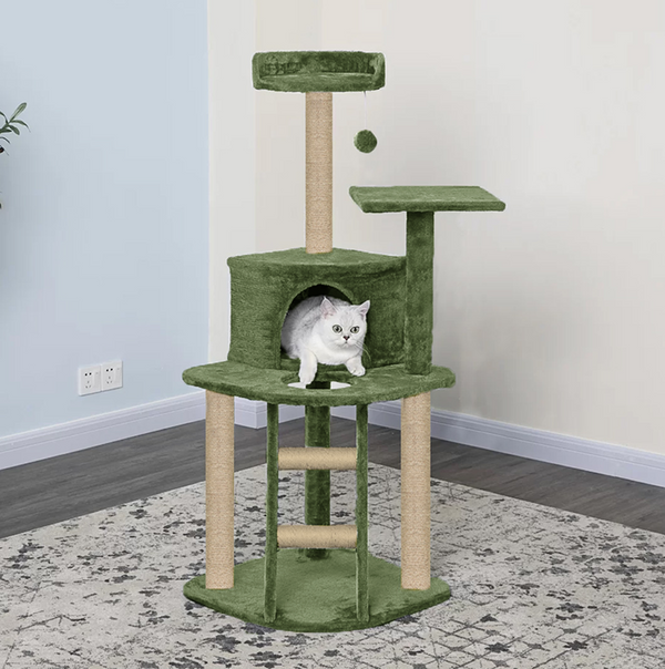 Furrlovers Multi Level Cat Tree with Plush Condo & Jute Scratching Posts
