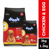 Drools Chicken and Egg Adult Dog Dry Food Dogs- Dry Food Drools 4.2kg (3+1.2kg Free)