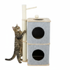 FurryLiving Nara Dual-Level Felt Condo with Scratch Pole & Hanging Toy Cat Tree Cats-Toys FurryLiving Dropship 33.5x33.5x80cm