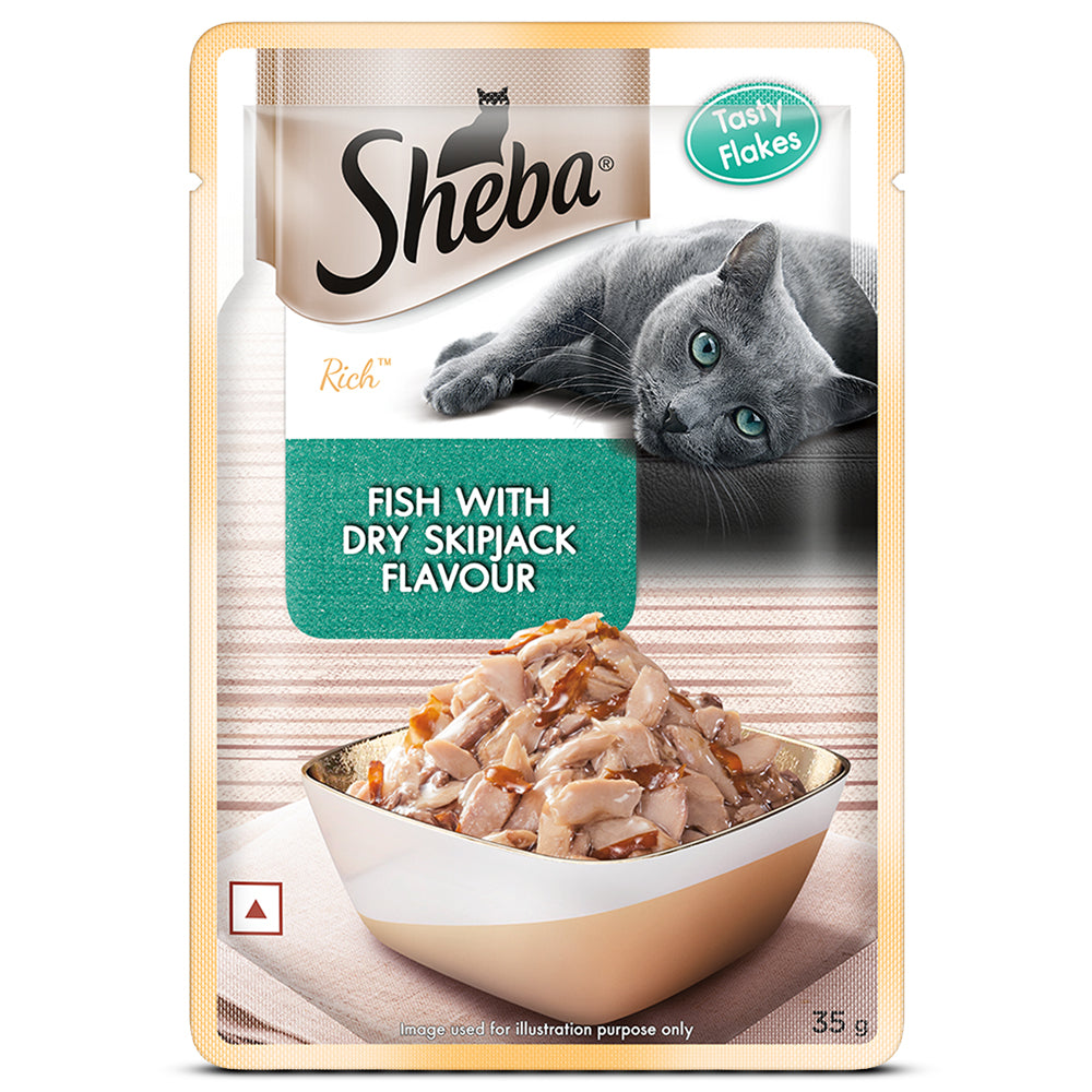 Sheba Fish with Dry Bonito or Skipjack Premium Cat Wet Food Cats-Wet Food Sheba