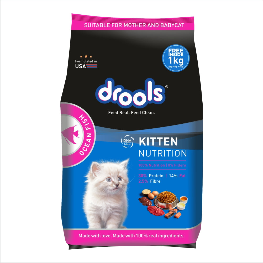 Drools Ocean Fish Kitten Cat Dry Food Cats- Dry food Drools 4kg (3+1kg)