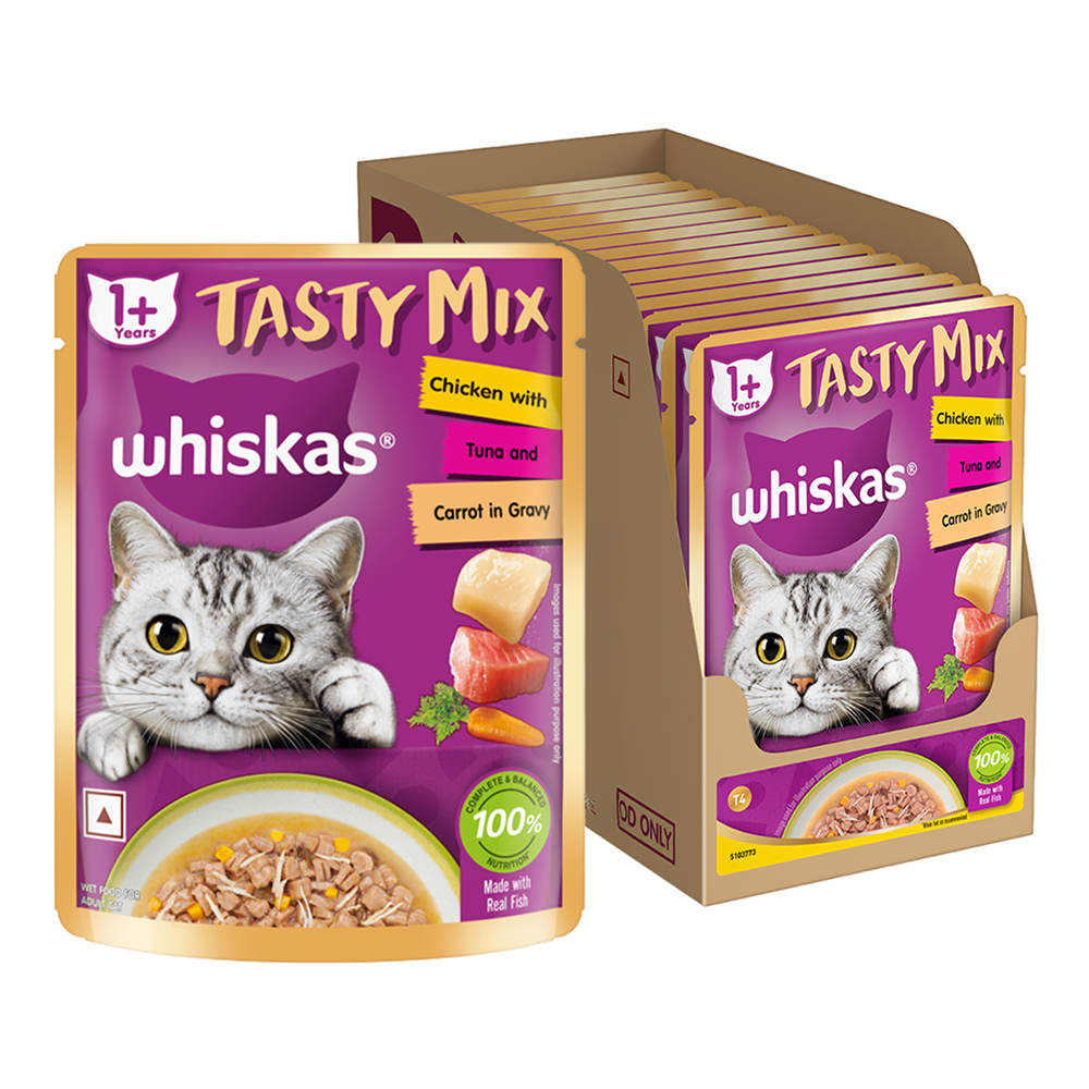 Whiskas Chicken With Tuna And Carrot in Gravy Tasty Mix Adult Cat Wet Food Cats-Wet Food Whiskas