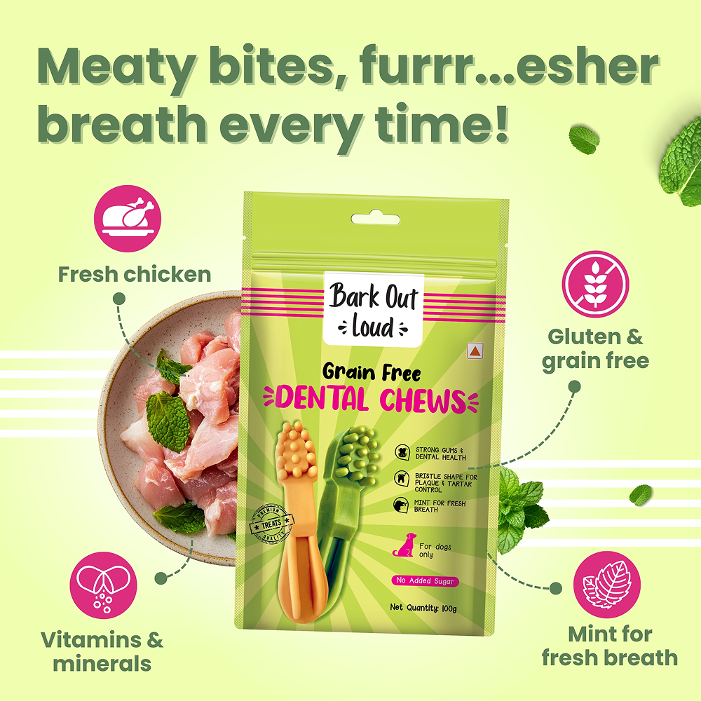 Bark Out Loud by Vivaldis Grain Free Chicken Dental Chews Dog Treats Dog Treats + Others Bark Out Loud