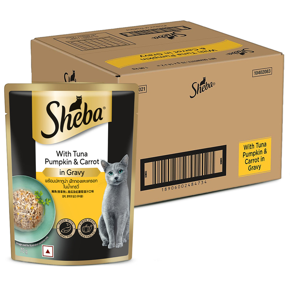 Sheba Tuna Pumpkin & Carrot In Gravy Rich Premium Adult Fine Cat Wet Food