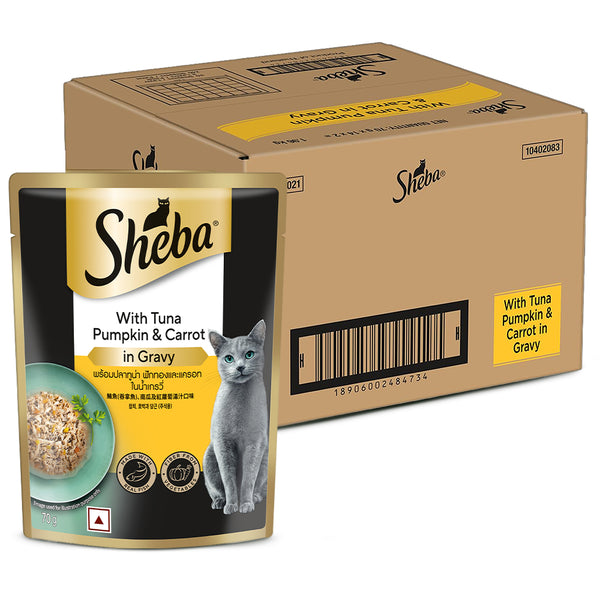 Sheba Tuna Pumpkin & Carrot In Gravy Rich Premium Adult Fine Cat Wet Food