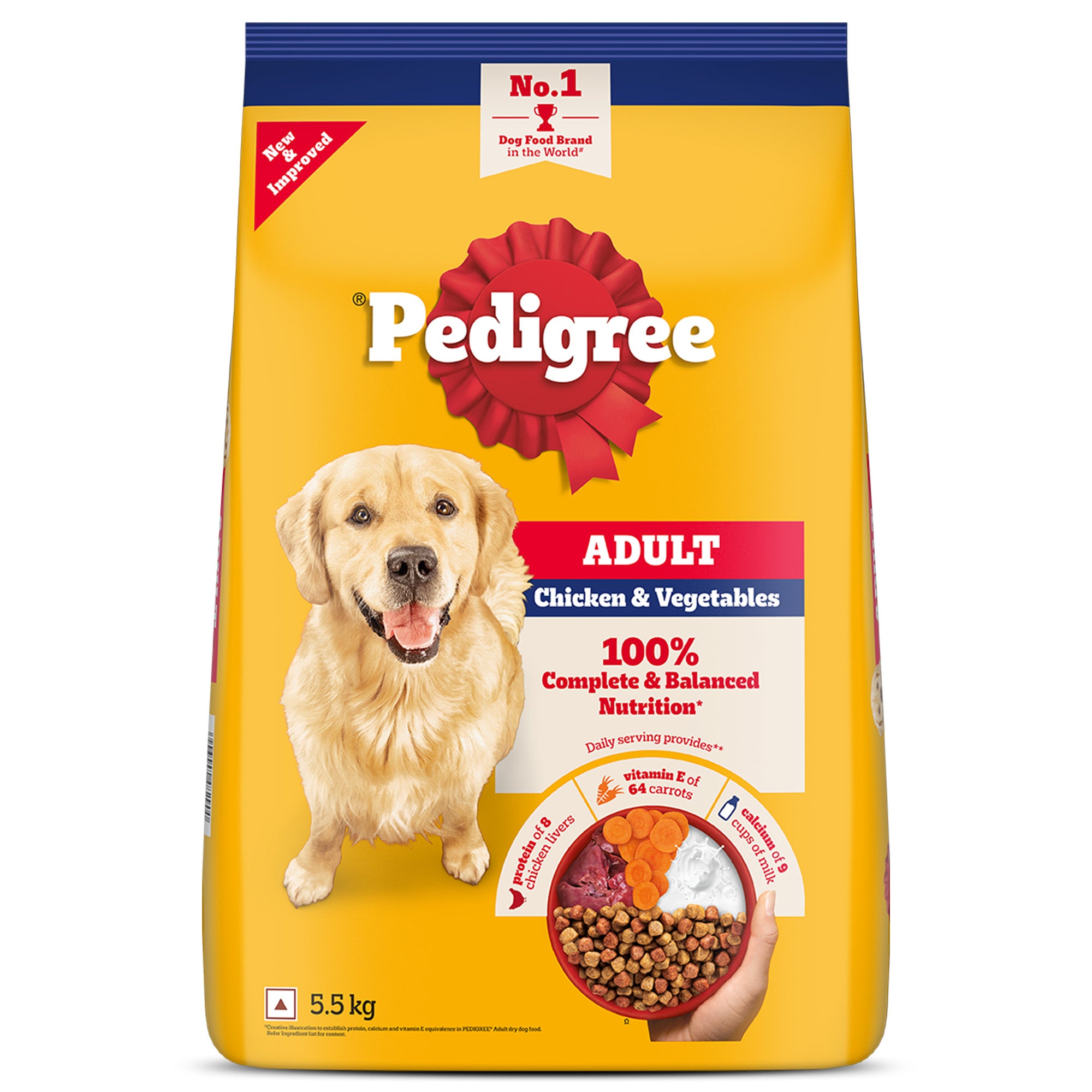 Pedigree Chicken and Vegetables Adult Dog Dry Food Dogs- Dry Food Pedigree 5.5kg