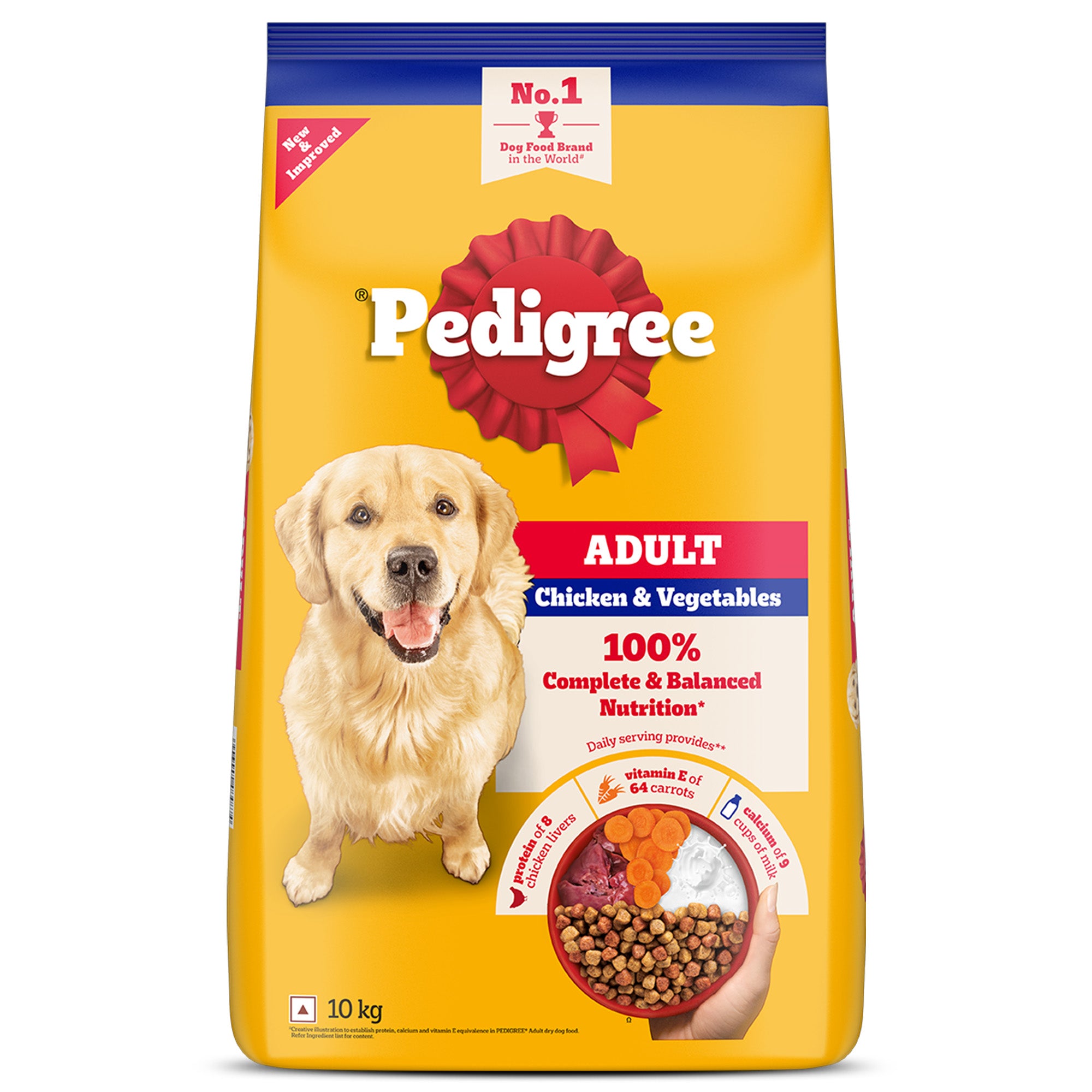 Pedigree Adult Dog Food Combo |Chicken & Vegetables Dry & Chicken & Liver Wet Dogs- Dry Food Pedigree