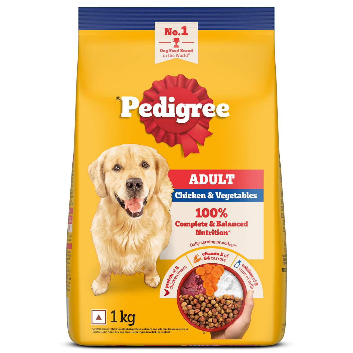 Pedigree Chicken and Vegetables Adult Dog Dry Food Dogs- Dry Food Pedigree 1kg