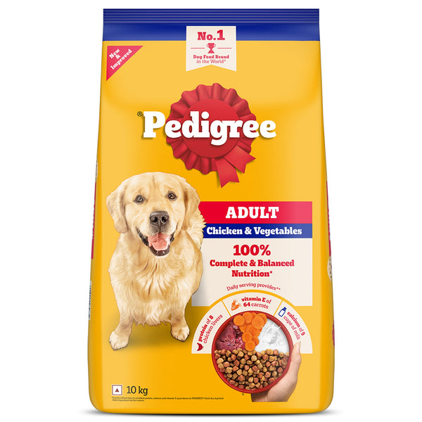 Pedigree Chicken and Vegetables Adult Dog Dry Food(10kg)