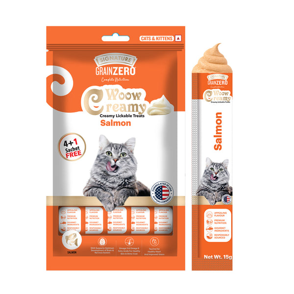 Signature Grain Zero Salmon Lickable Creamy Cat Treats