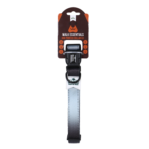 Basil Adjustable Padded Collar for Dogs (Black/Gray)
