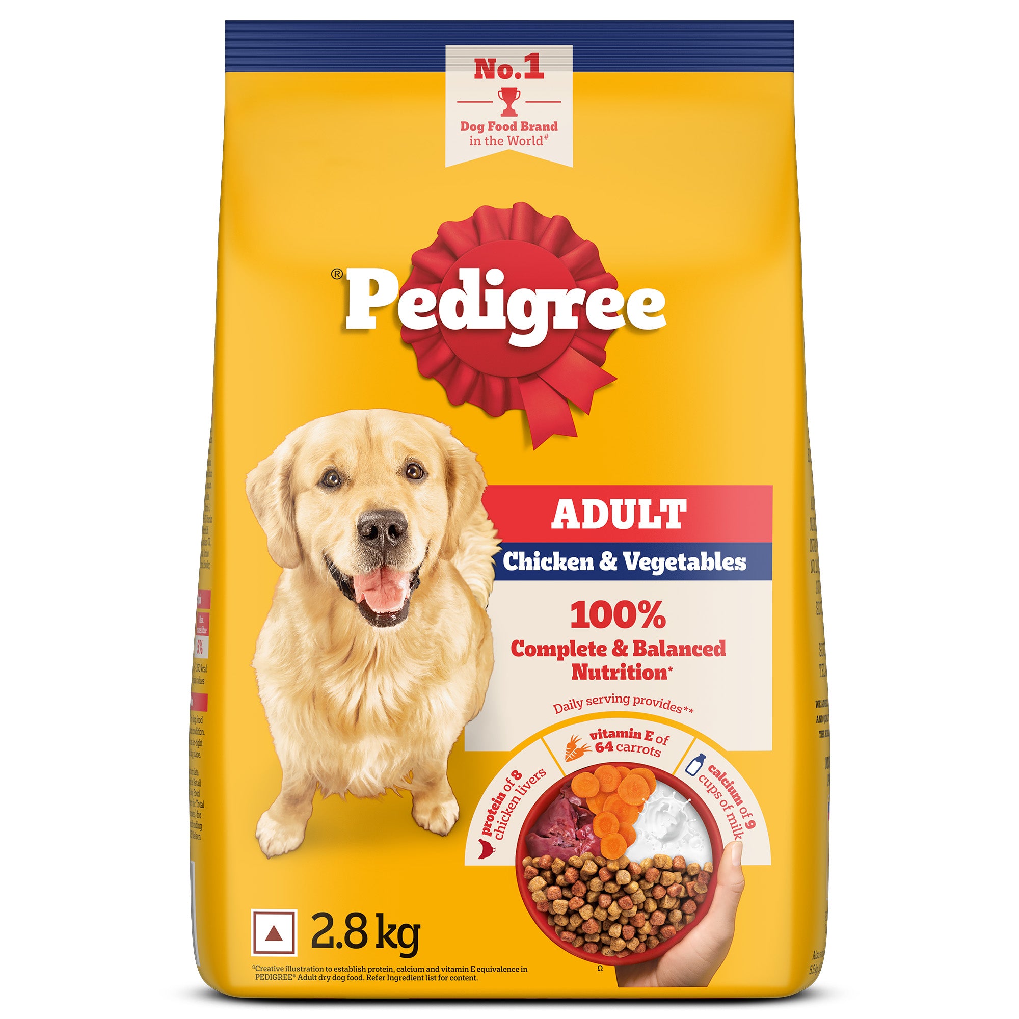 Pedigree Chicken and Vegetables Adult Dog Dry Food Dogs- Dry Food Pedigree 2.8kg