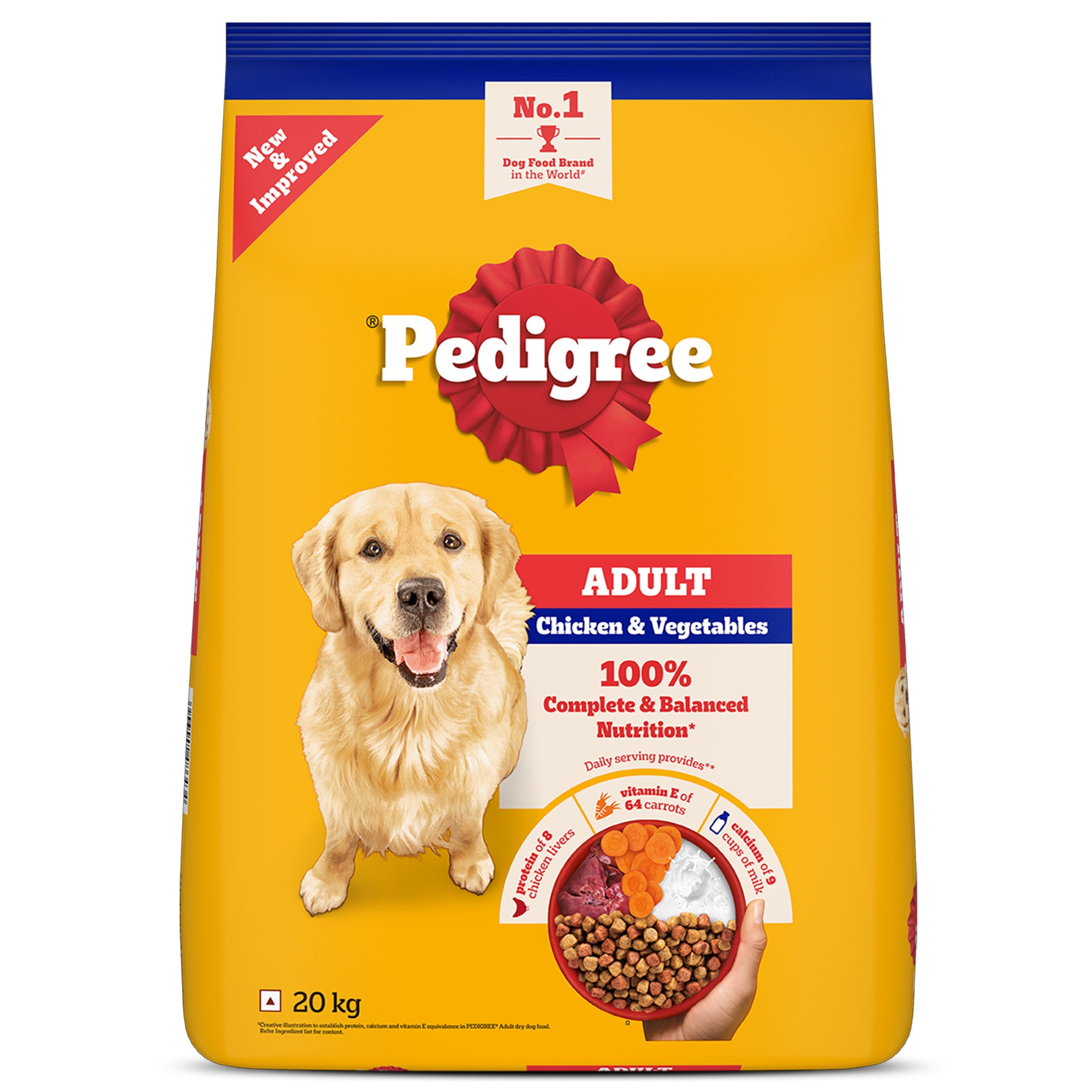 Pedigree Adult Dog Food Combo |Chicken & Vegetables Dry & Chicken & Liver Wet Dogs- Dry Food Pedigree
