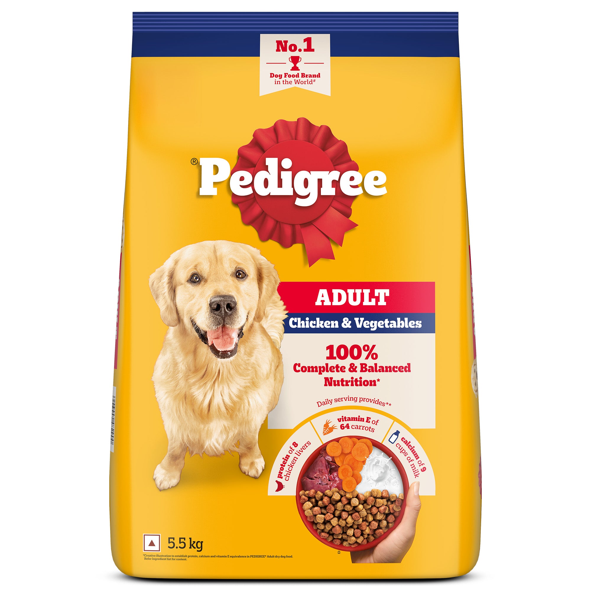 Pedigree Chicken and Vegetables Adult Dog Dry Food Dogs- Dry Food Pedigree 5.5kg