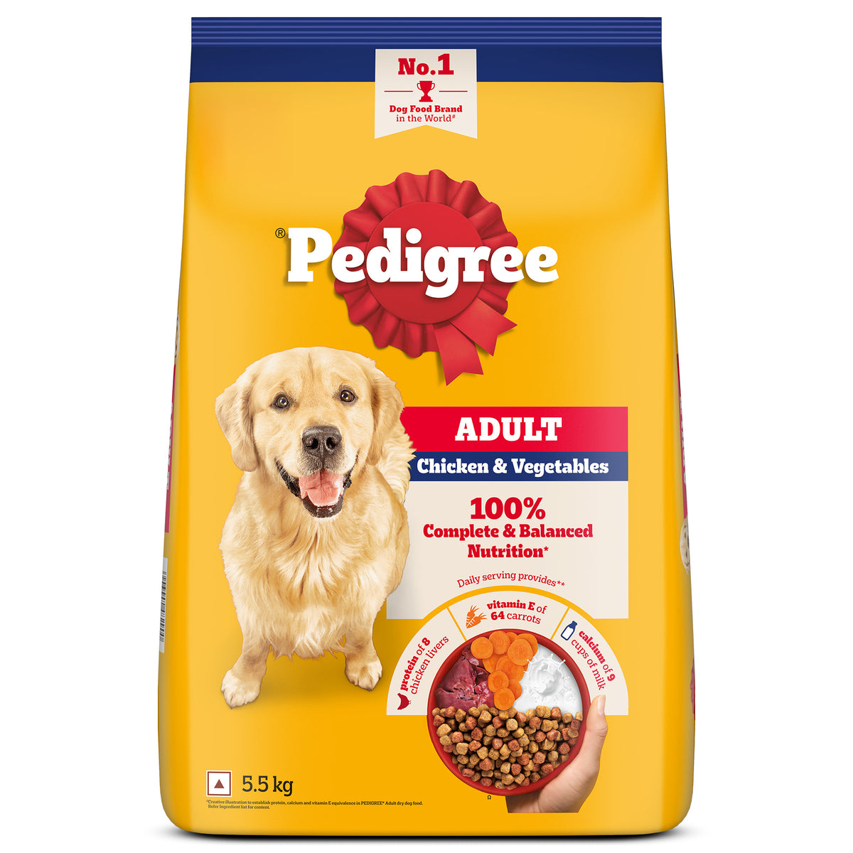 Pedigree Chicken and Vegetables Adult Dog Dry Food Dogs- Dry Food Pedigree 5.5kg