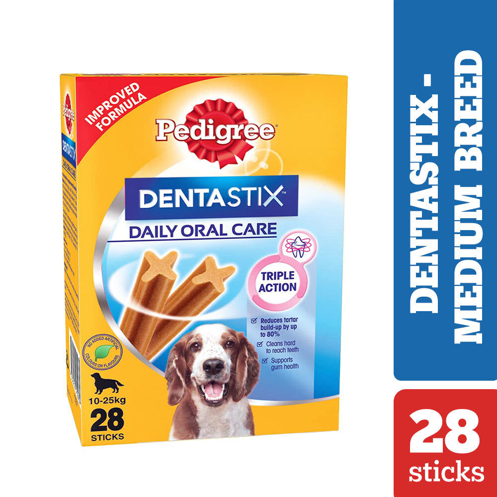 Pedigree Dentastix Oral Care for Adult (Medium Breed of 10 to 25 kg) Dog Treats Dog Treats + Others Pedigree 720g(28pcs Monthly Pack)