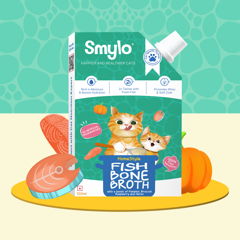 Smylo Hydration Rich Fish with Pumpkin, Broccoli and Raspberry Bone Broth for Cats Cats-Wet Food Smylo 100g