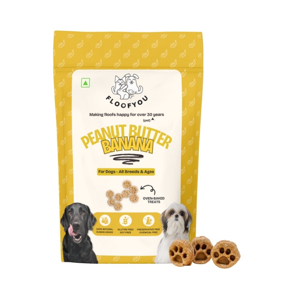 FloofYou Oven Baked Peanut Butter & Banana Dog Treats Dog Treats + Others FloofYou 150g