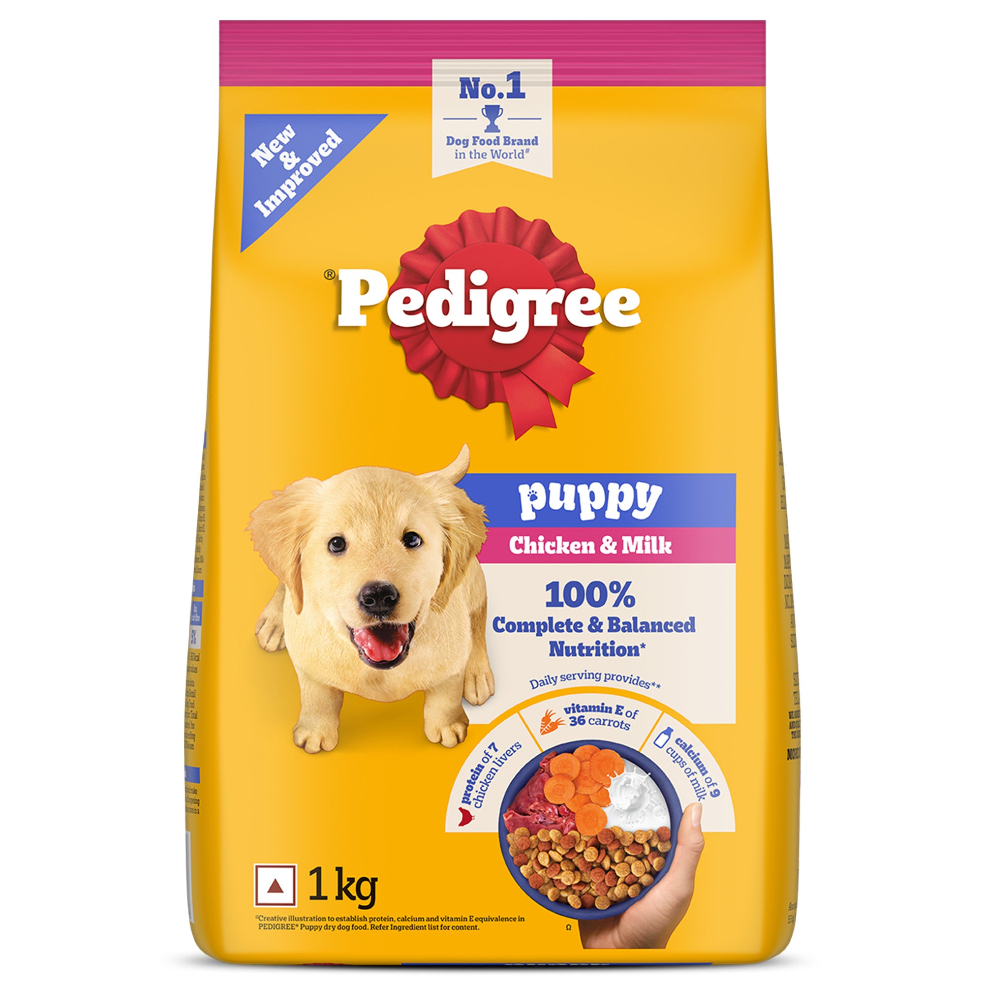 Pedigree Chicken and Milk Puppy Dog Dry Food Dogs- Dry Food Pedigree 1kg