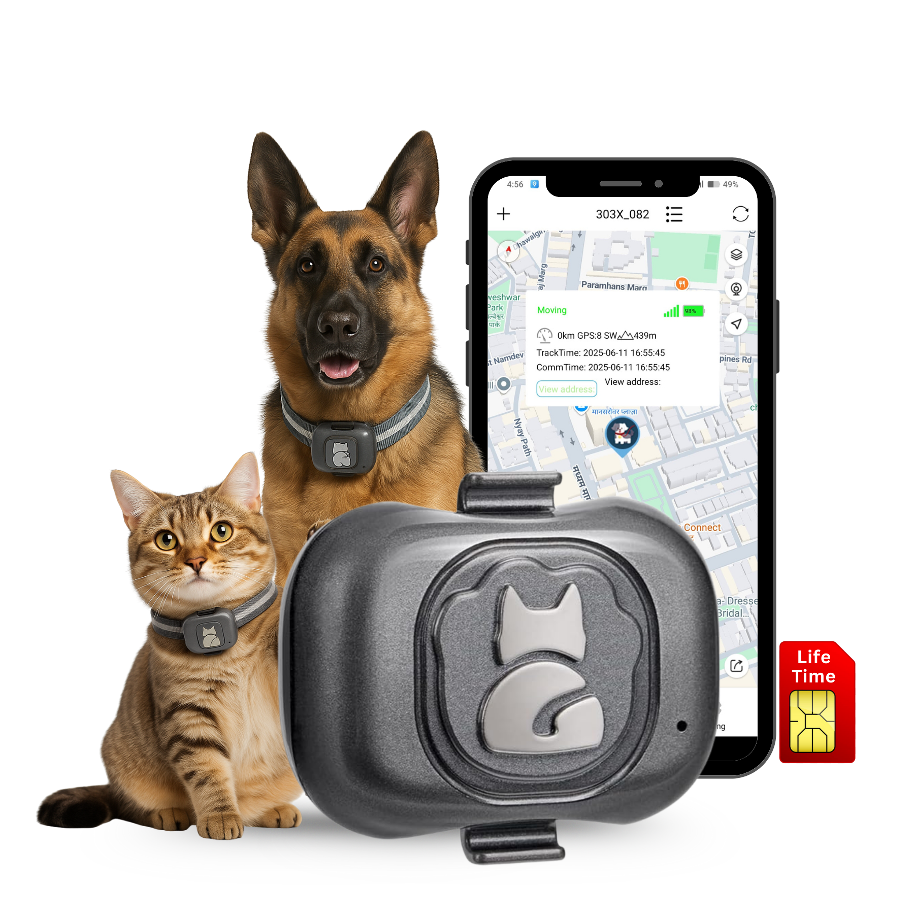FeTaca G16 Smart 4G GPS Waterproof Mini Collar Tracker with Free Life Time Tracking & App Subscription for Dogs and Cats (Grey) Both-Collar, Leashes, harnesses FeTaca Dropship Free Size