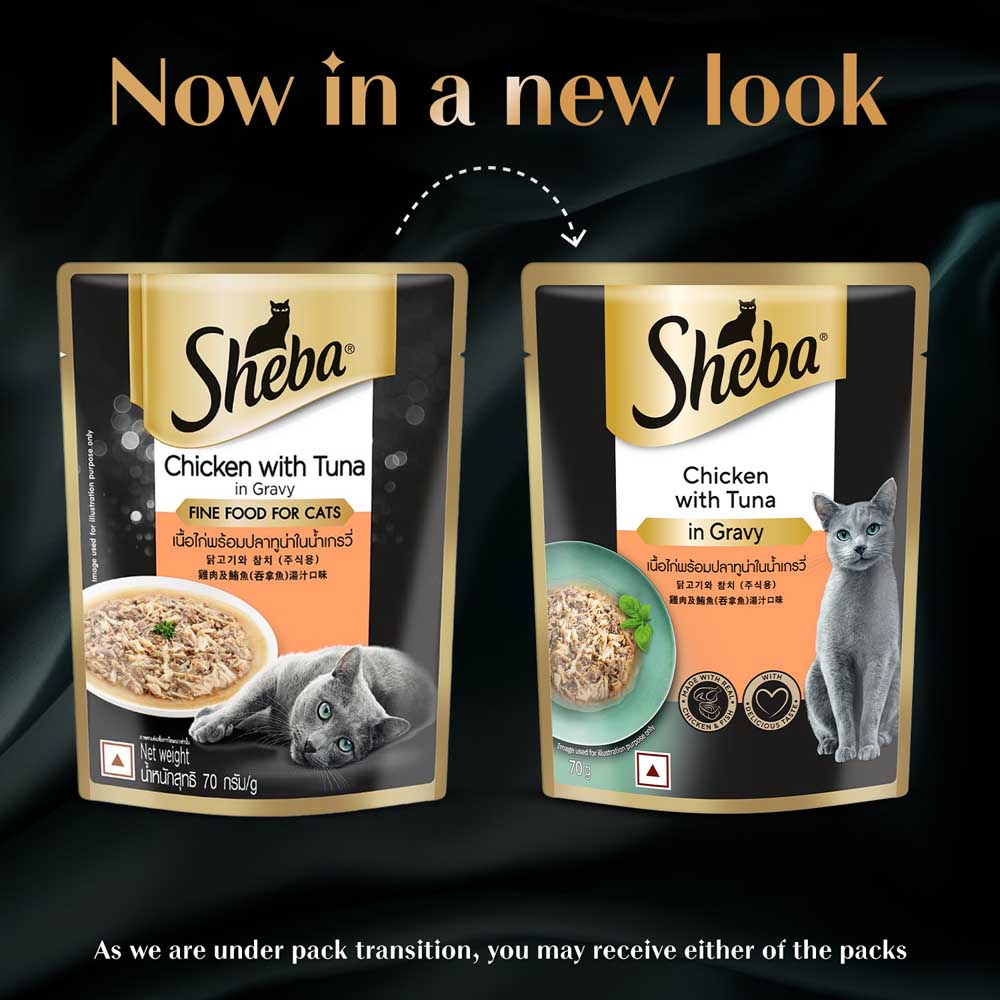 Sheba Chicken With Tuna In Gravy Rich Premium Adult Fine Cat Wet Food Cats-Wet Food Sheba