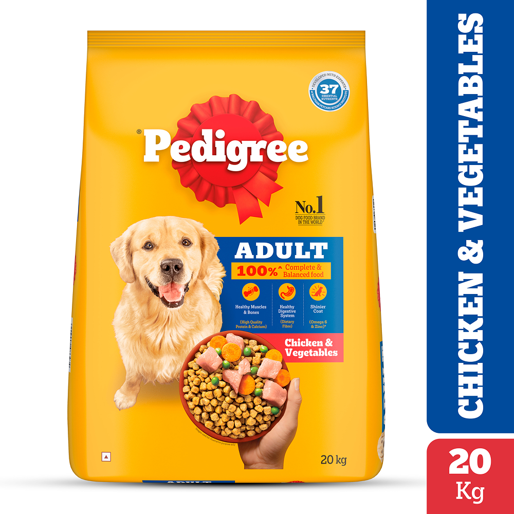 Pedigree Chicken and Vegetables Adult Dog Dry Food Dogs- Dry Food Pedigree 20kg
