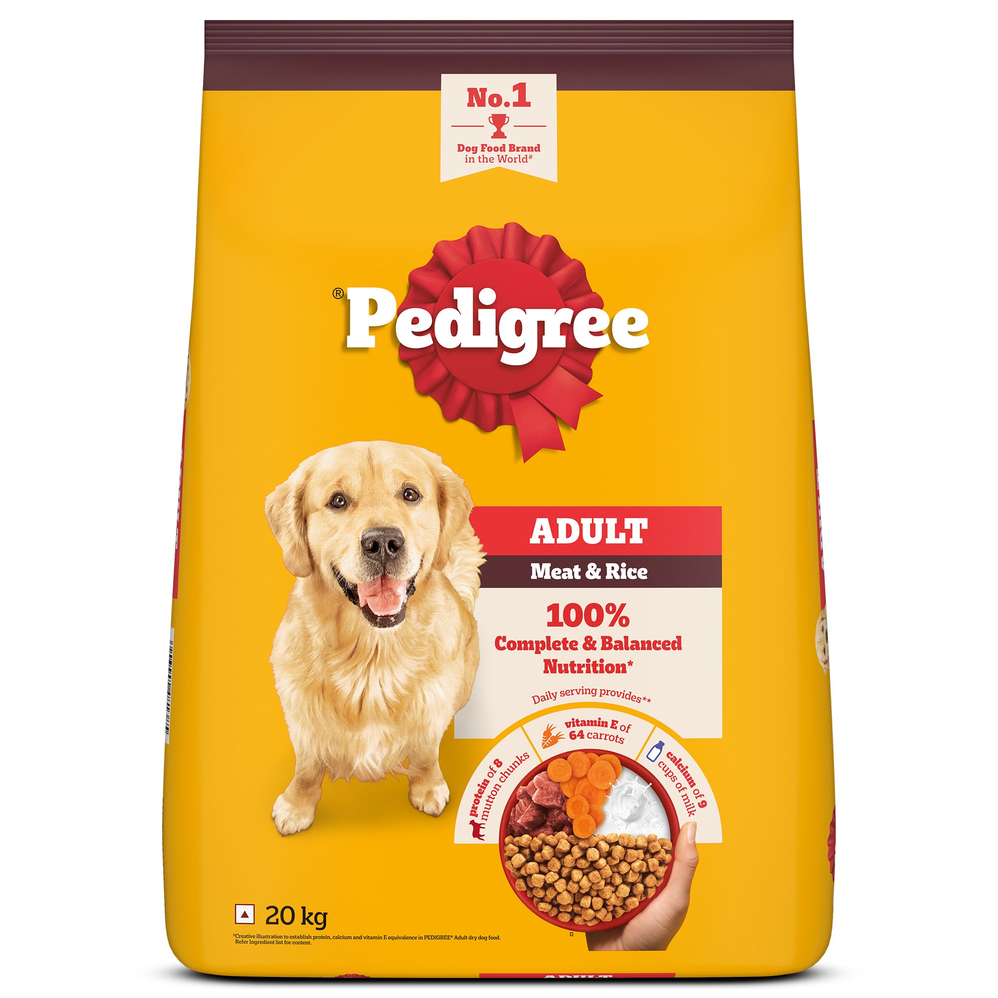 Pedigree Meat & Rice Adult Dog Dry Food Dogs- Dry Food Pedigree 20kg