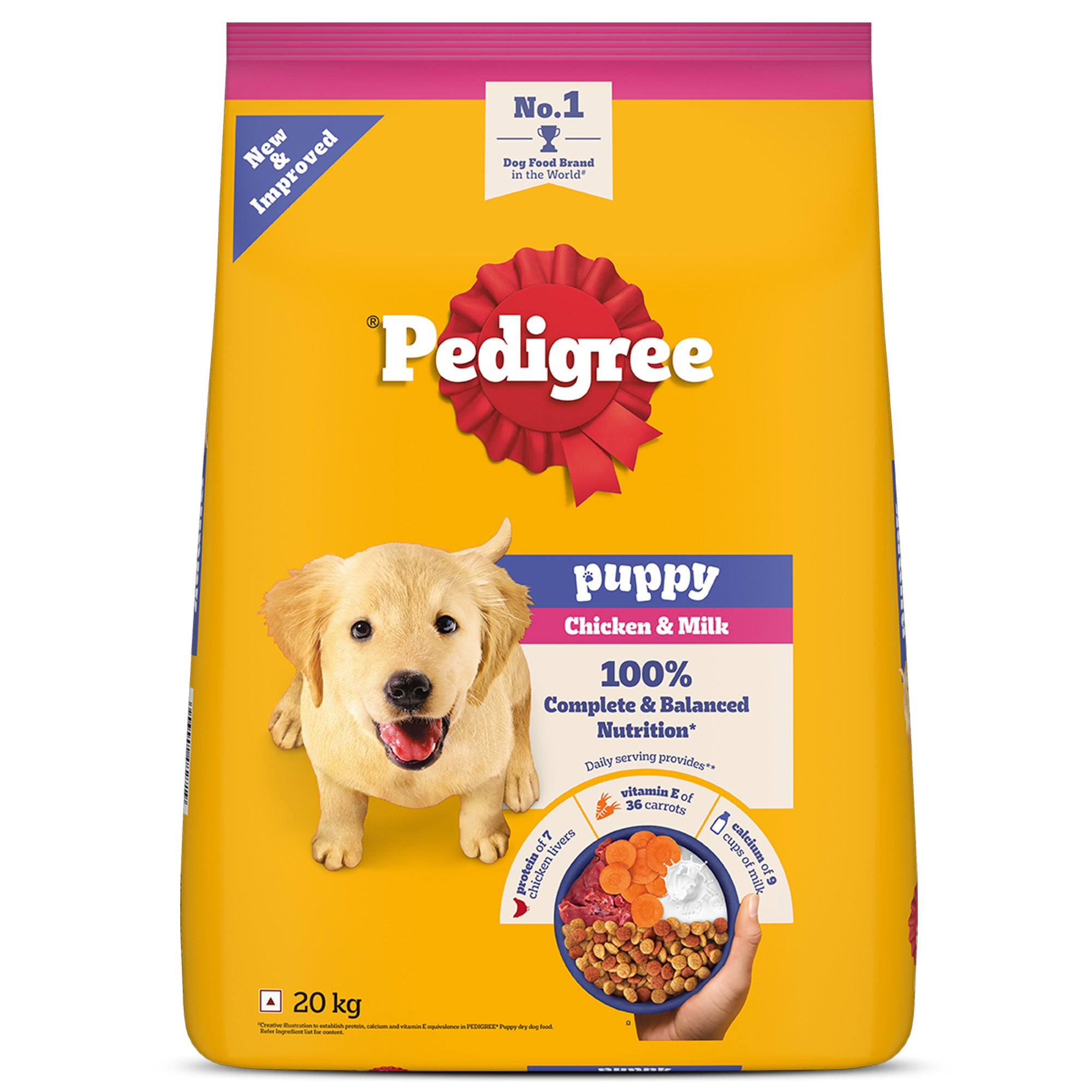 Pedigree Puppy Dog Food Combo |Chicken & Milk Dry & Chicken & Liver Wet Dogs- Dry Food Pedigree