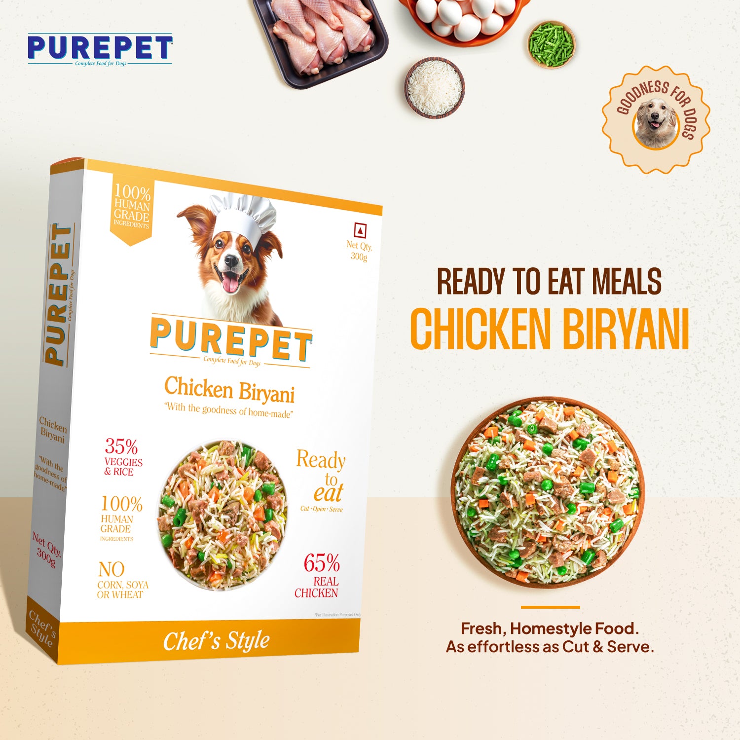 Purepet Chicken and Mutton Biryani Fresh Food For Dogs Dogs-Fresh Food Purepet