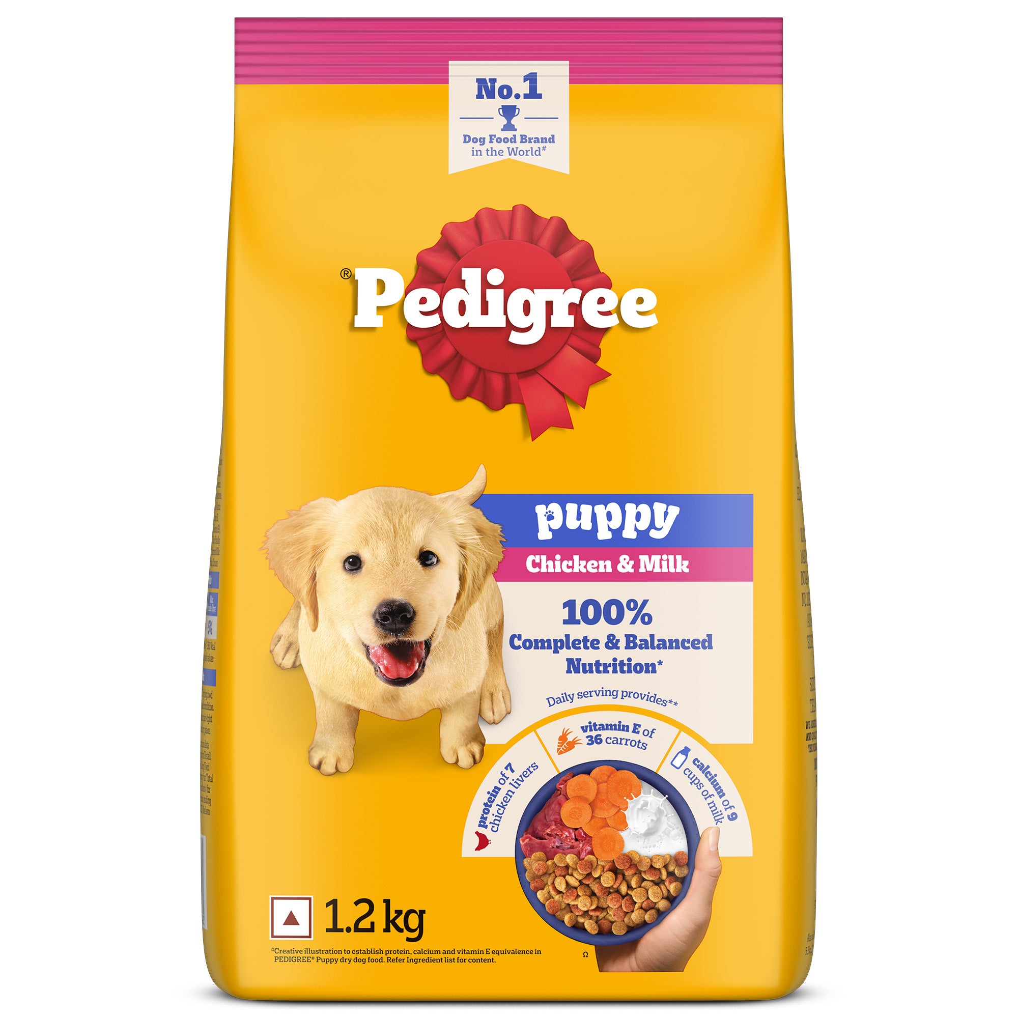 Pedigree Chicken and Milk Puppy Dog Dry Food Dogs- Dry Food Pedigree 1.2kg