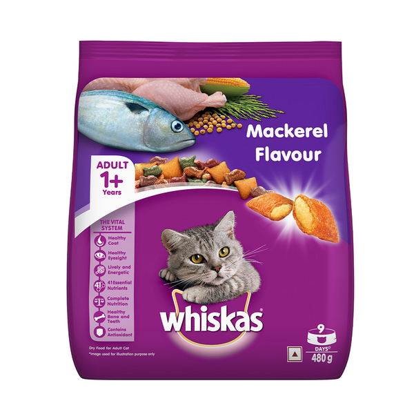 Whiskas Mackerel Flavour Adult Cat Dry Food