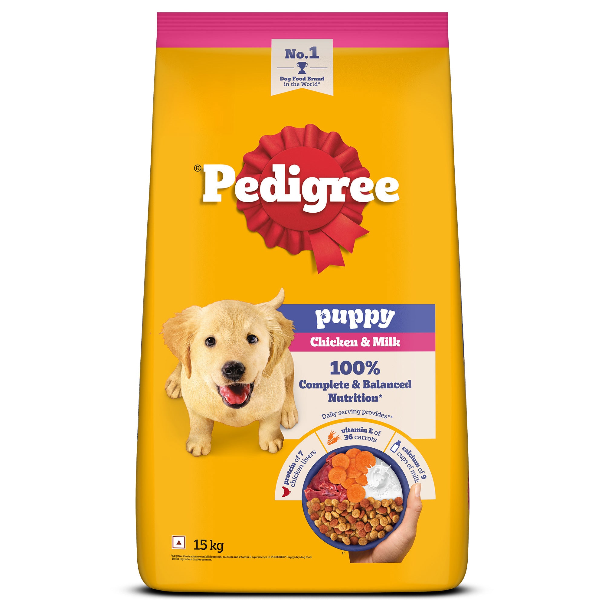 Pedigree Chicken and Milk Puppy Dog Dry Food Dogs- Dry Food Pedigree 15kg