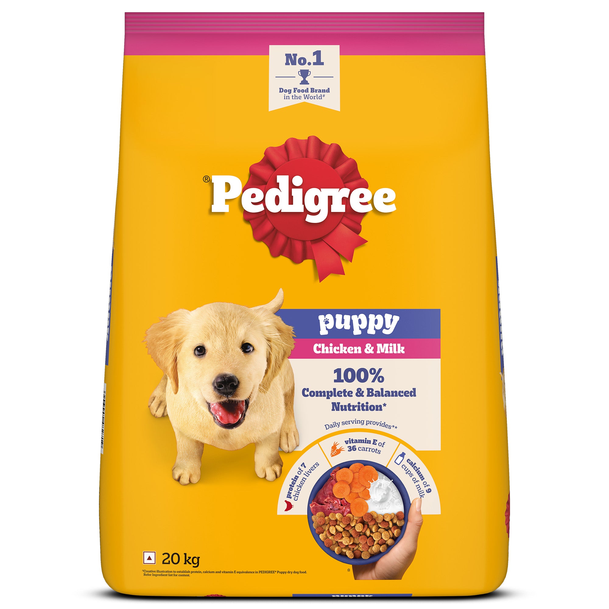 Pedigree Chicken and Milk Puppy Dog Dry Food Dogs- Dry Food Pedigree 20kg